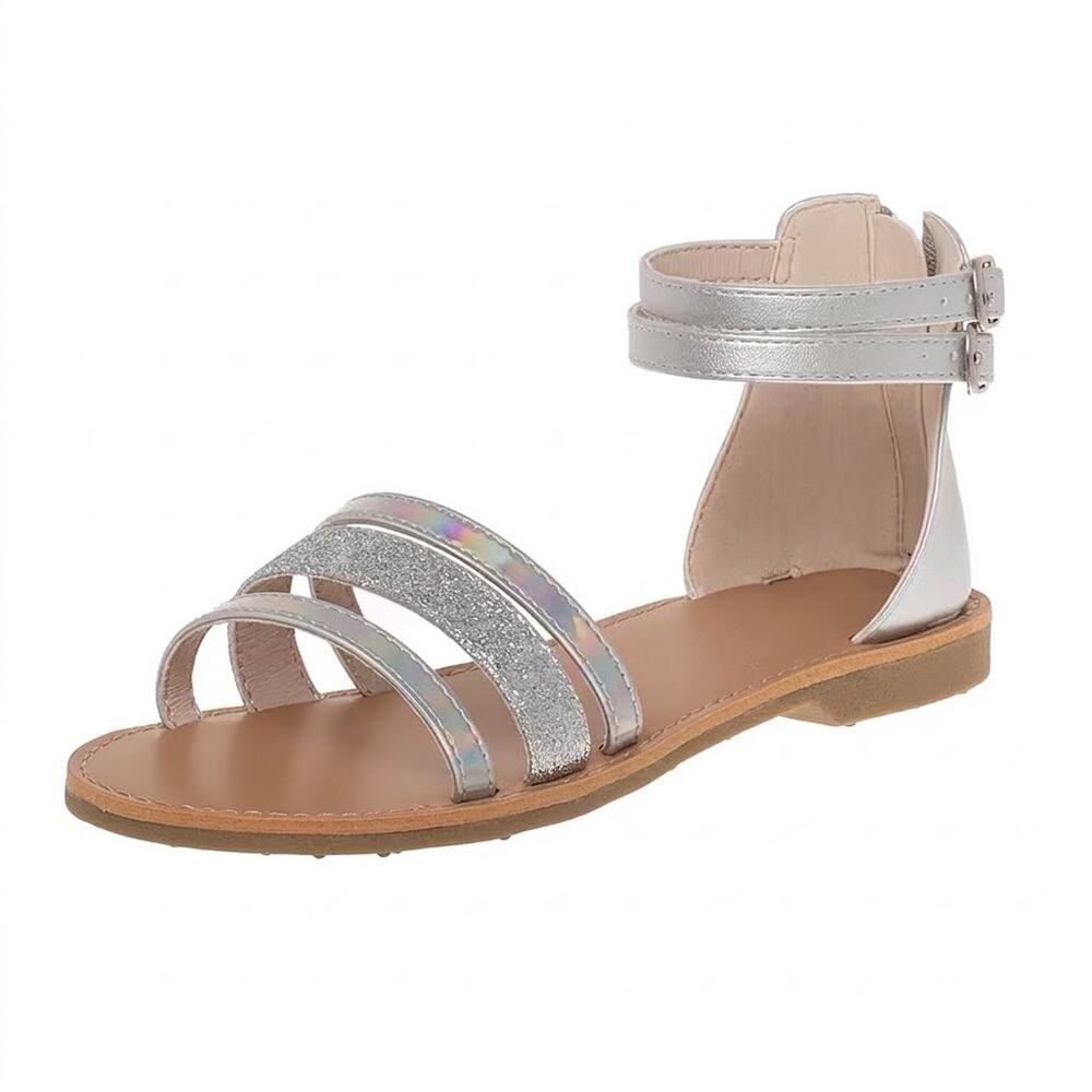 NEW! Thereabouts Addison Silver 12M Girls Sandals Summer Shoes